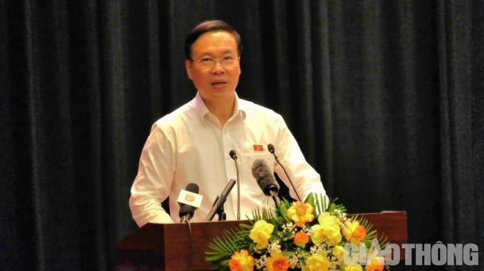 Chủ tịch nước Võ Văn Thưởng phát biểu tại buổi tiếp xúc cử tri Đà Nẵng